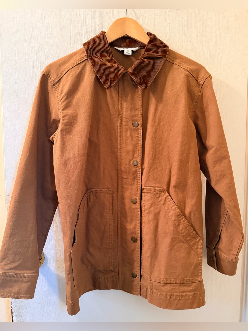 Old navy Brown cotton barn Jacket with Corduroy Collar XS